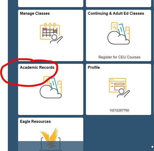 Step 1: Click on Academic Records 
